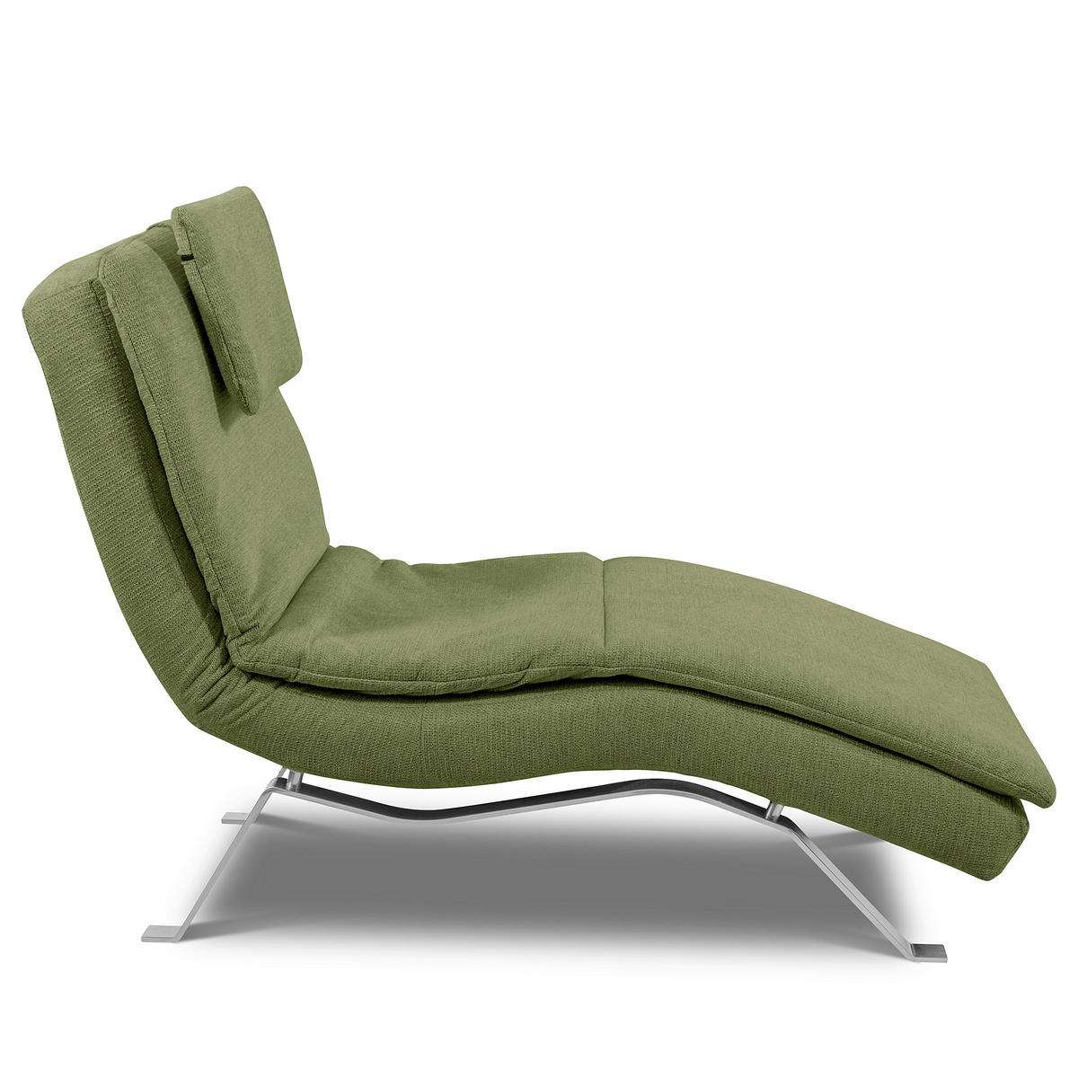 RELAXLIEGE in Chenille Grün  - Silberfarben/Grün, Design, Textil/Metall (65/95/171cm) - Celina Home