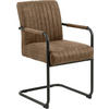 ARMLEHNSTUHL  in Webstoff  - Hellbraun/Schwarz, Design, Textil/Metall (50,5/84,5/64,5cm) - MID.YOU