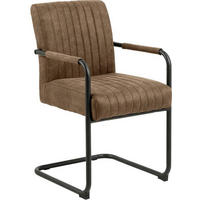 ARMLEHNSTUHL  in Webstoff  - Hellbraun/Schwarz, Design, Textil/Metall (50,5/84,5/64,5cm) - MID.YOU
