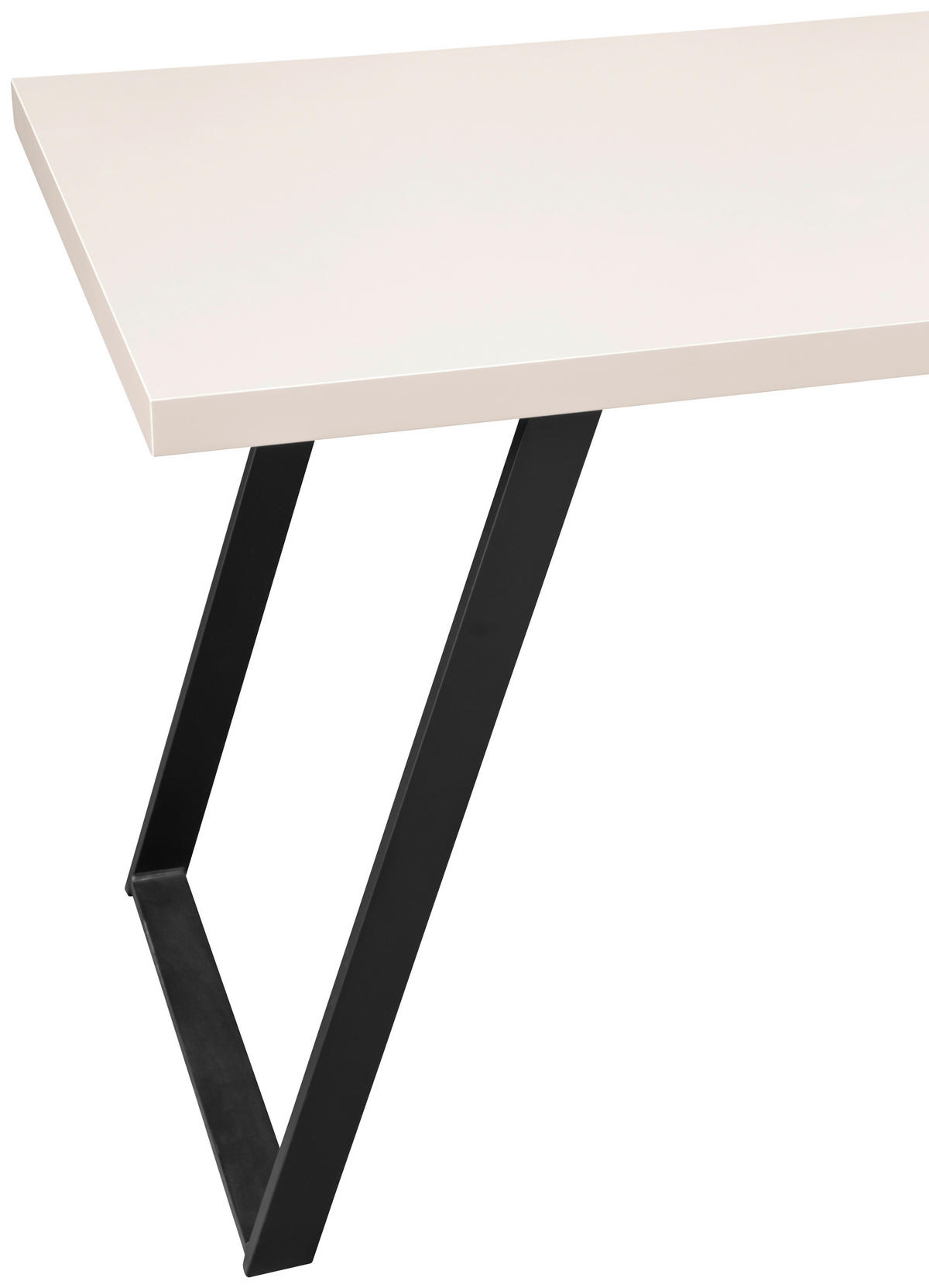 SAROKÍRÓASZTAL  - kasmírszínű/fekete, Modern, faalapú anyag/fém (150/120/75cm) - MID.YOU
