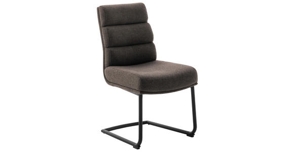 SCHWINGSTUHL in Stahl Webstoff - Schwarz/Cappuccino, Design, Textil/Metall (47/90/64cm) - Dieter Knoll