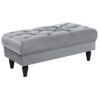 HOCKER Velours Grau  - Schwarz/Grau, Design, Holz/Textil (110/44/56cm) - MID.YOU