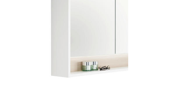 BADEZIMMER in 120 cm - Eschefarben/Weiß, KONVENTIONELL, Glas/Holzwerkstoff (120cm) - Voleo