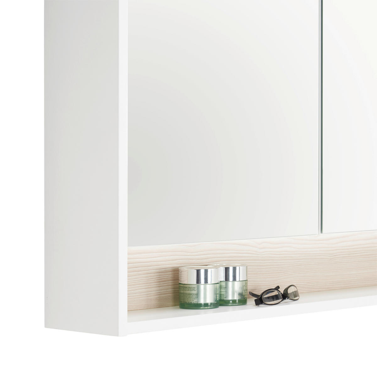 BADEZIMMER  in 120 cm  - Eschefarben/Weiß, KONVENTIONELL, Glas/Holzwerkstoff (120cm) - Voleo