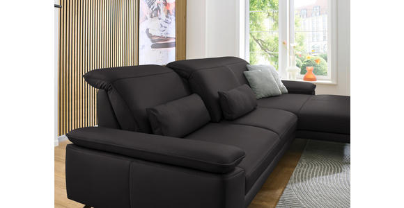ECKSOFA in Echtleder Dunkelbraun 332/193 cm - Dunkelbraun/Schwarz, Design, Leder/Metall (332/193cm) - Dieter Knoll