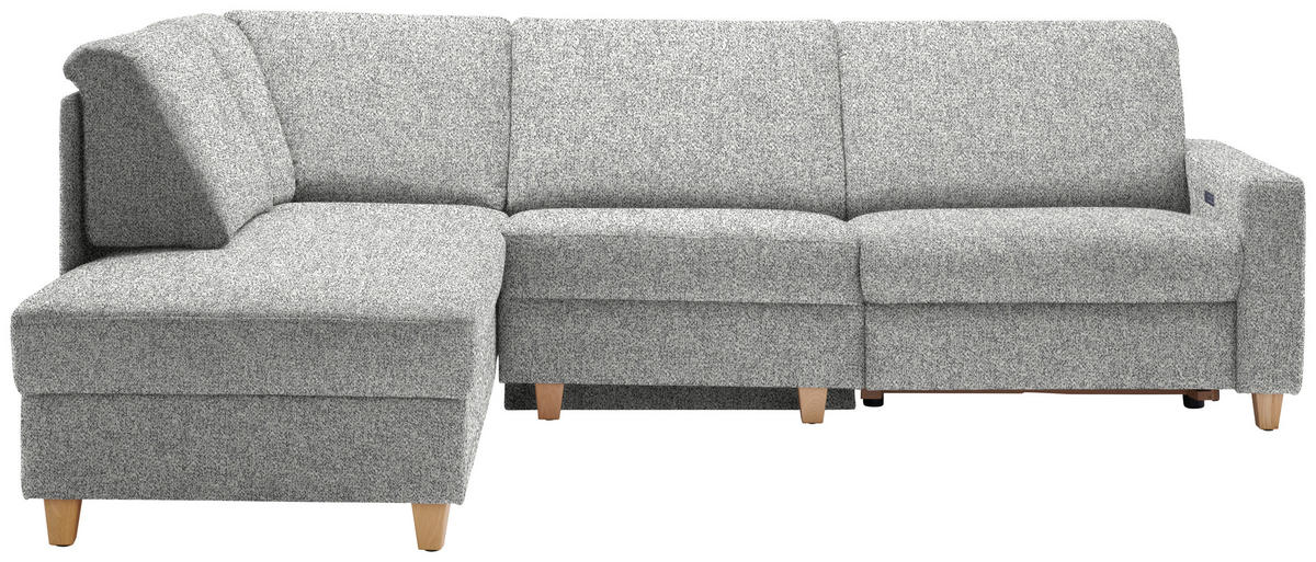 ECKSOFA  in Mikrovelours Naturfarben  203/261 cm  - Eichefarben/Naturfarben, KONVENTIONELL, Holz/Textil (203/261cm) - Sedda