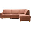 ECKSOFA in Flachgewebe Terracotta  261/203 cm  - Eichefarben/Terracotta, KONVENTIONELL, Holz/Textil (261/203cm) - Sedda