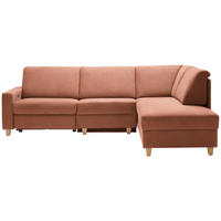 ECKSOFA  in Flachgewebe Terracotta  261/203 cm  - Eichefarben/Terracotta, KONVENTIONELL, Holz/Textil (261/203cm) - Sedda