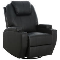 MASSAGESESSEL Lederlook Schwarz    - Schwarz, MODERN, Textil/Metall (86/110/96cm) - P & B