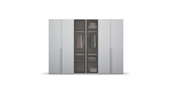 DREHTÜRENSCHRANK 301/235/60 cm 6-türig Grau, Hellgrau - Hellgrau/Grau, Trend, Glas/Holzwerkstoff (301/235/60cm) - Novel