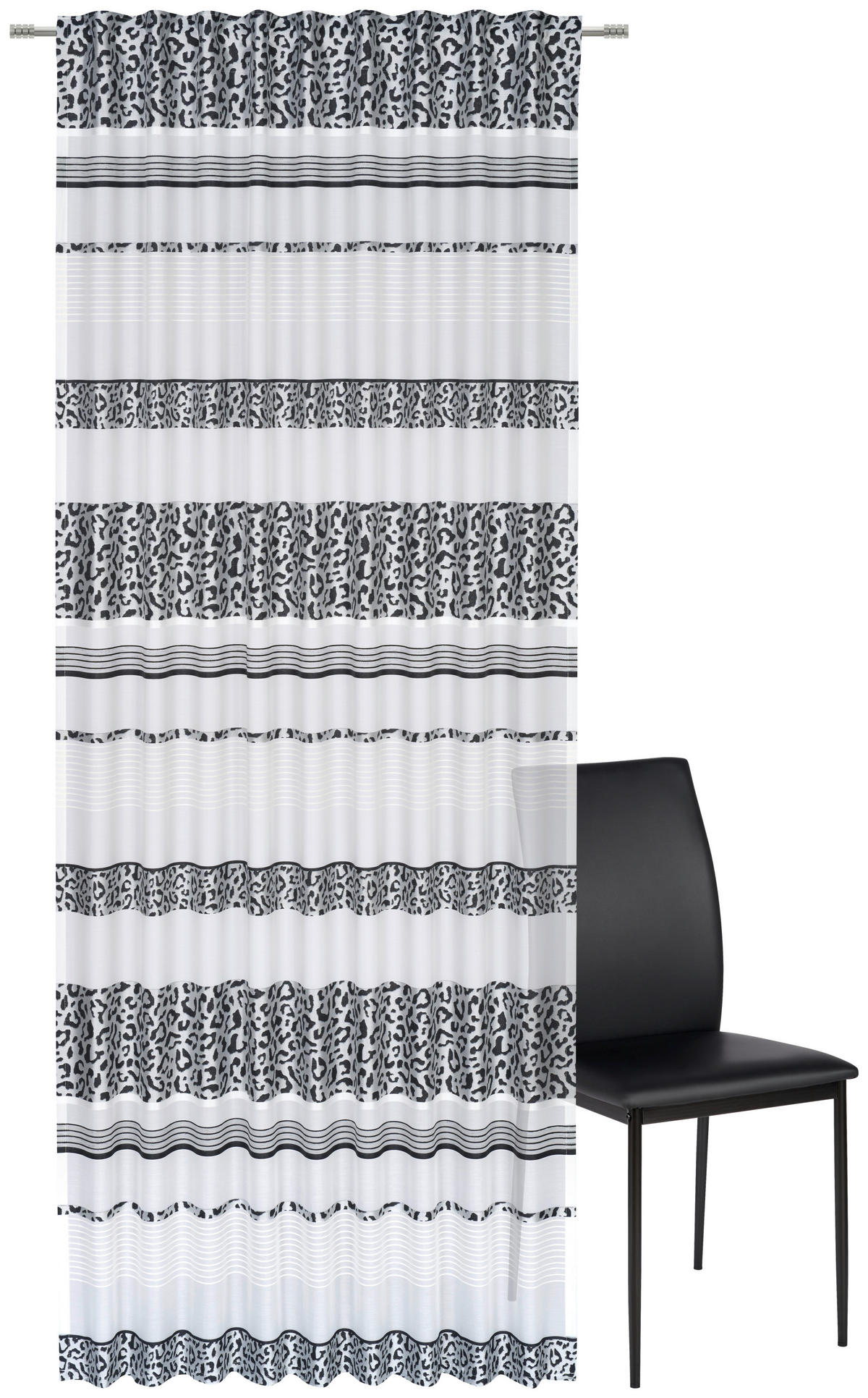 FERTIGVORHANG halbtransparent  - Schwarz, Trend, Textil (140/245cm) - Esposa