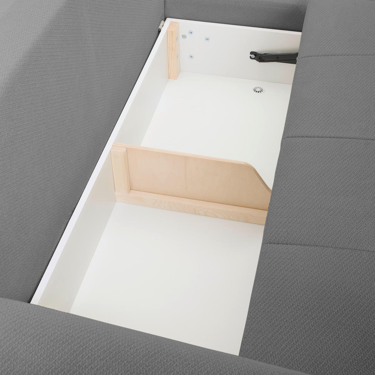 ECKSOFA Grau Webstoff  - Buchefarben/Grau, KONVENTIONELL, Holz/Textil (294/169cm) - Carryhome