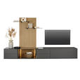 WOHNWAND  in Anthrazit, Eichefarben  321/204/50 cm  - Eichefarben/Anthrazit, Design, Glas/Holz (321/204/50cm) - Dieter Knoll