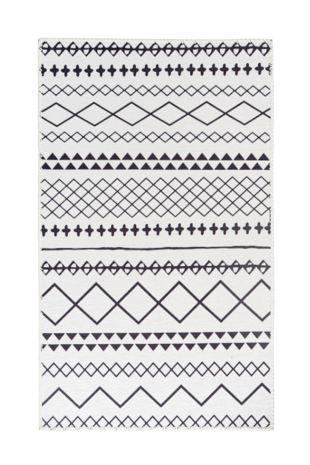 FLACHWEBETEPPICH 120/180 cm Maya 425 Weiß / Schwarz Weiß, Schwarz  - Schwarz/Weiß, Basics, Textil (120/180cm) - Novel