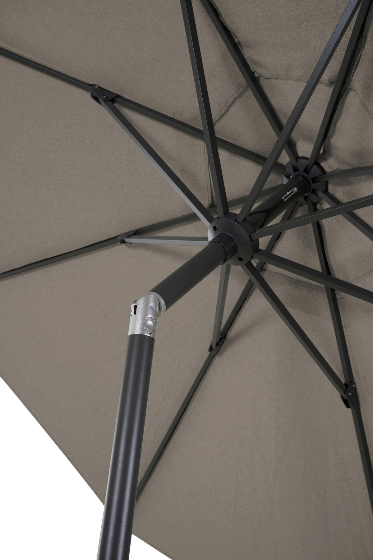 SONNENSCHIRM 300 cm Taupe  - Taupe/Anthrazit, MODERN, Textil/Metall (300/300cm) - Siena Garden