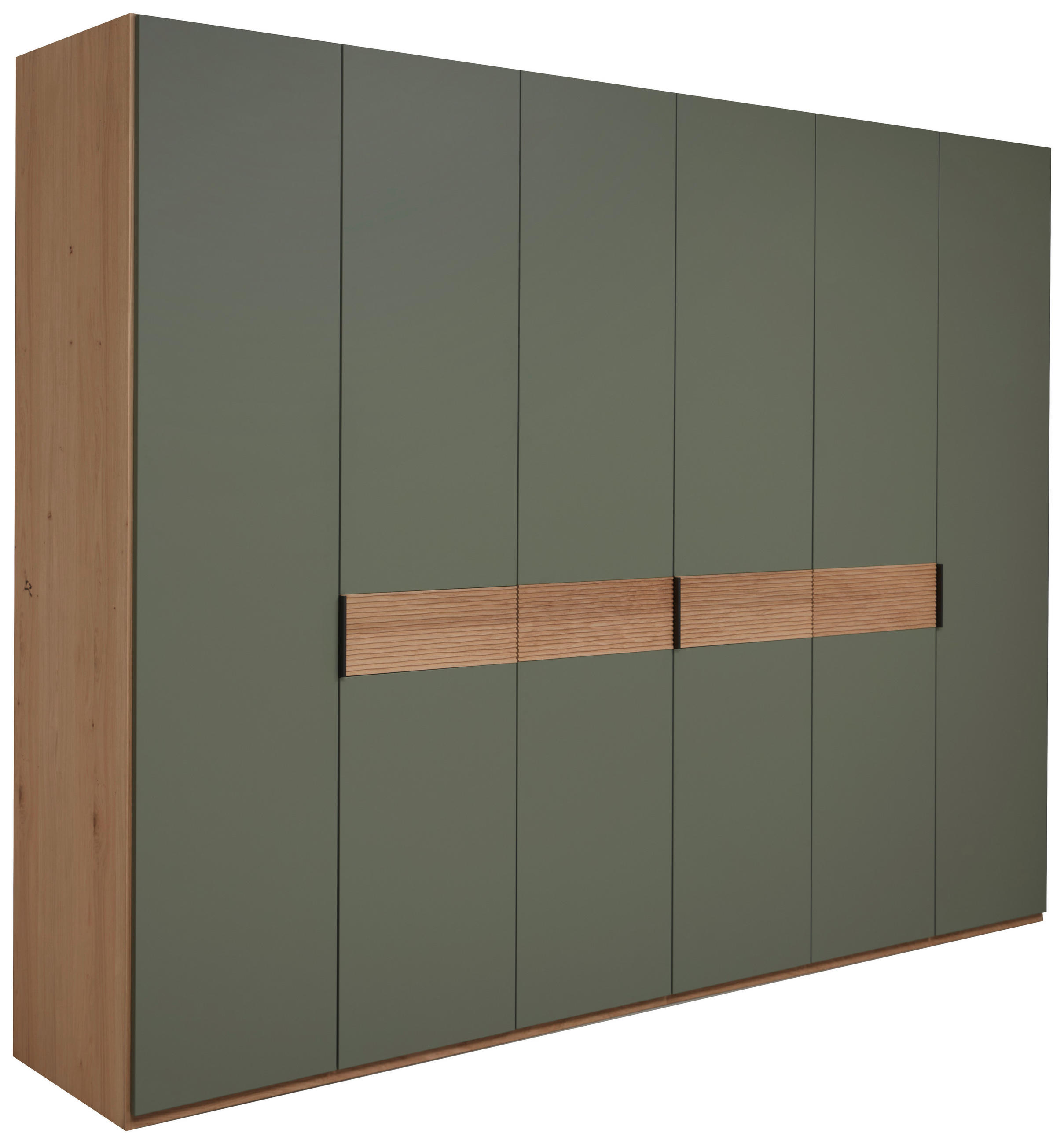 DREHTÜRENSCHRANK in Eichefarben, Olivgrün  - Eichefarben/Anthrazit, Design, Holz/Holzwerkstoff (300/229/60cm) - Dieter Knoll