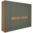 DREHTÜRENSCHRANK 300/229/60 cm 6-türig Eichefarben, Olivgrün  - Eichefarben/Anthrazit, Design, Holz/Holzwerkstoff (300/229/60cm) - Dieter Knoll