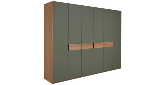 DREHTÜRENSCHRANK 300/229/60 cm 6-türig Eichefarben, Olivgrün  - Eichefarben/Anthrazit, Design, Holz/Holzwerkstoff (300/229/60cm) - Dieter Knoll