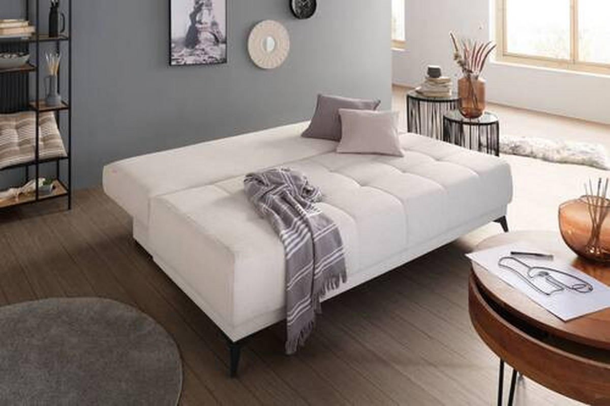 BÄDDSOFFA i flatväv vit  - vit/svart, Modern, textil (195/77/100cm) - MID.YOU