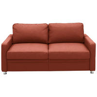 SCHLAFSOFA Chenille Rotorange  - Chromfarben/Rotorange, KONVENTIONELL, Textil/Metall (186/90/100cm) - Beldomo Style