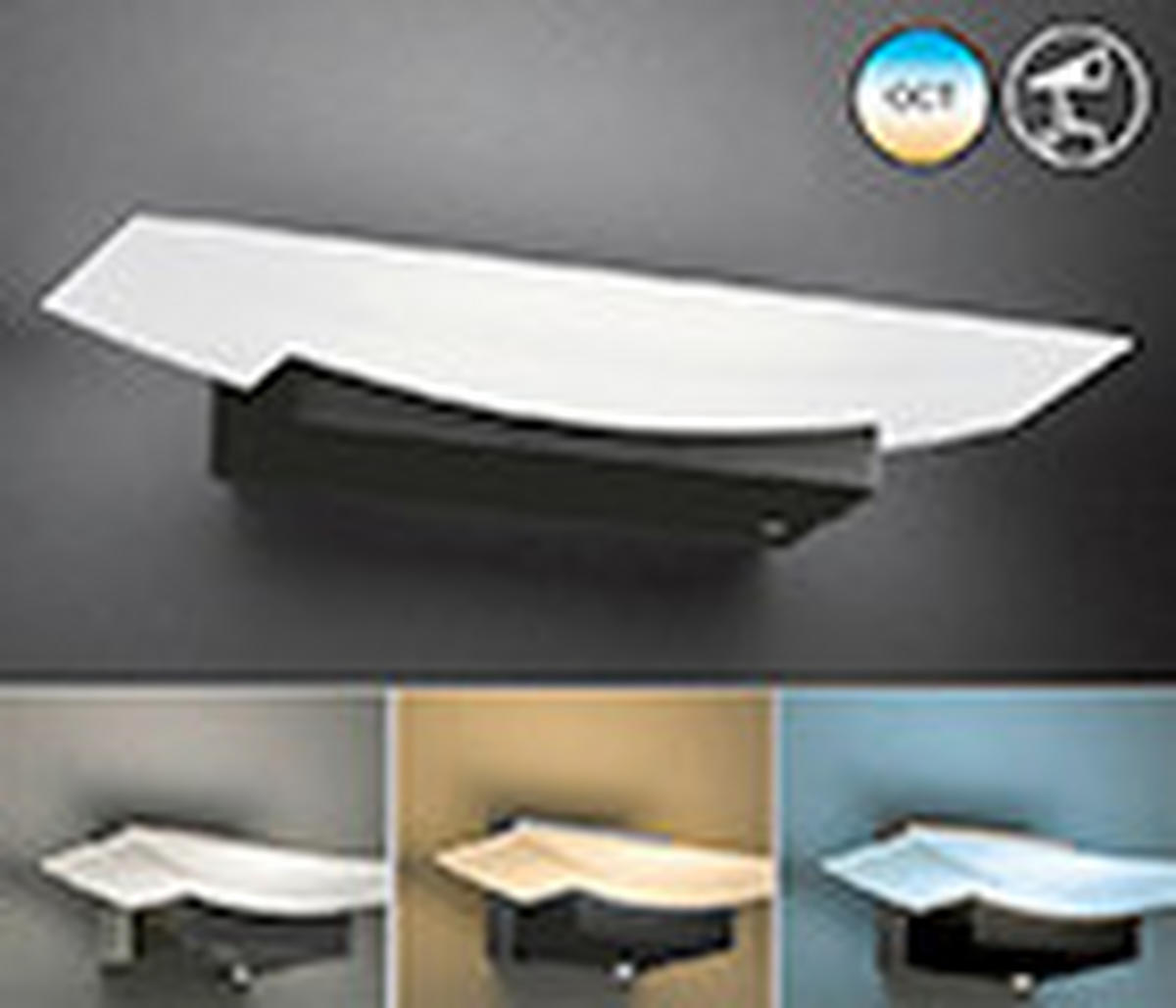 LED-WANDLEUCHTE Bowl TW 6/30/11 cm   - Schwarz/Weiß, Design, Glas/Metall (6/30/11cm) - Fischer & Honsel