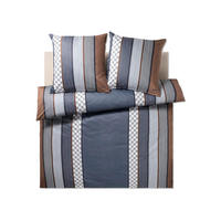 BETTWÄSCHE 3-teilig JOOP! CORNFLOWER STRIPES Jersey 200/220 cm  - Dunkelblau, Basics, Textil (200/220cm) - Joop!