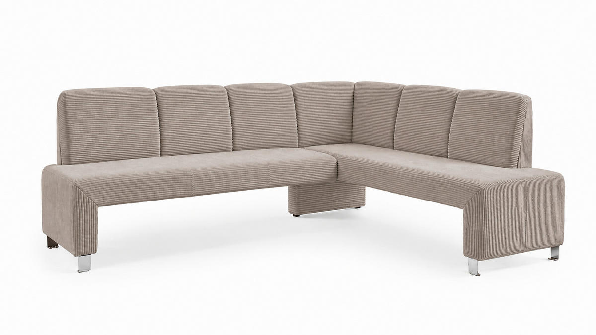 KLUPA KUTNA  svijetlo smeđa, cappuccino  drvo, tekstil, drvni materijal      - srebrne boje/svijetlo smeđa, Moderno, drvni materijal/drvo (264/197cm) - Livetastic