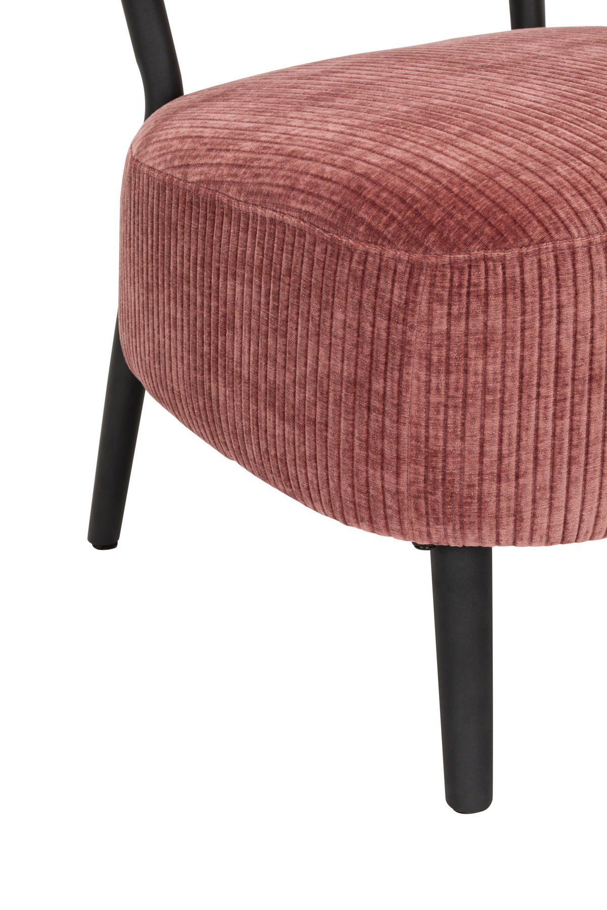 SESSEL in Cord Koralle  - Koralle/Schwarz, Design, Textil/Metall (62/76/65,5cm) - P & B