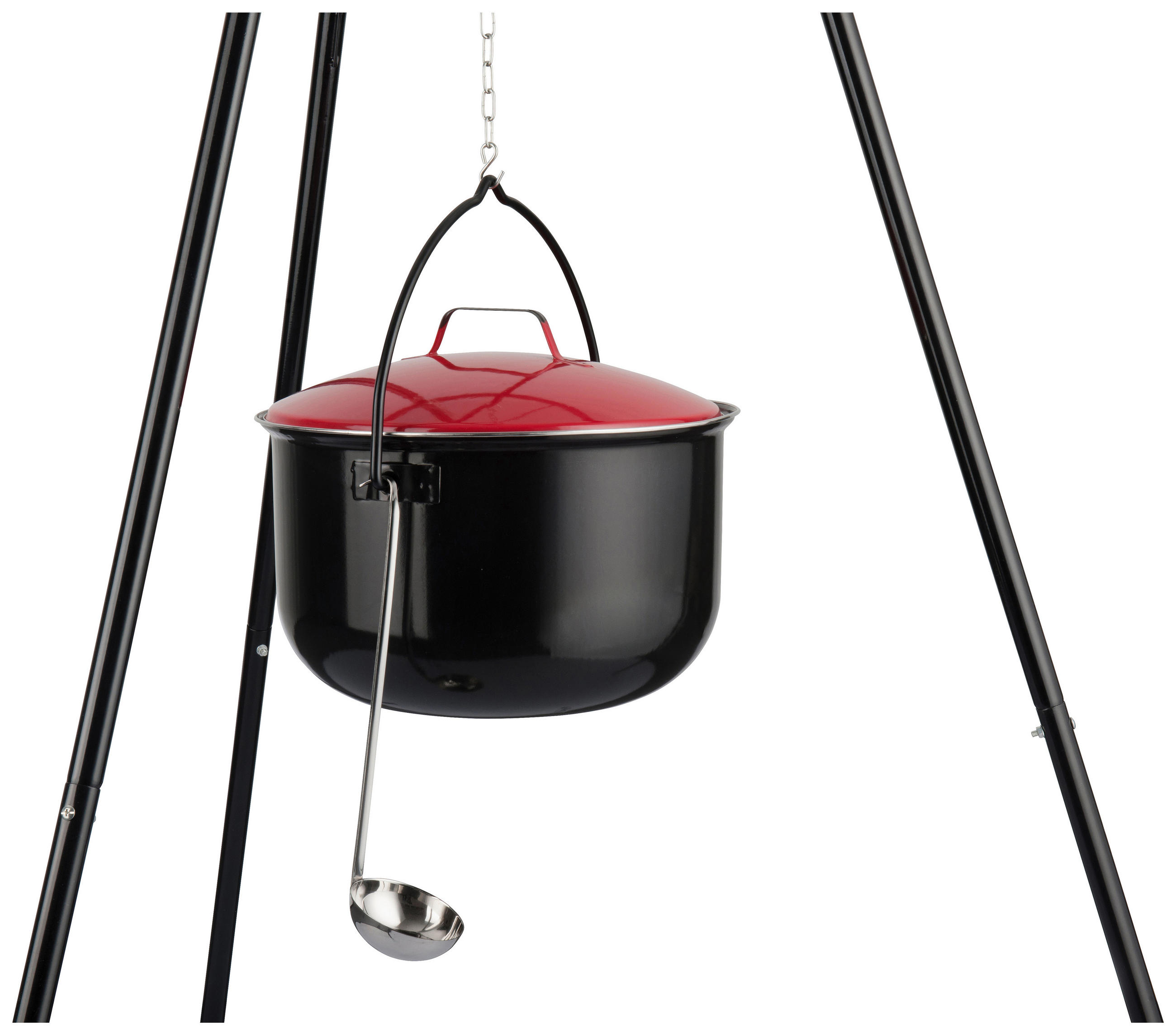 SCHWENKGRILL MIT ZUBEHÖR  Rot, Schwarz  - Rot/Schwarz, KONVENTIONELL, Metall (91,5/148,5cm) - Ambia Garden