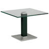 BEISTELLTISCH 60/60/46-65 cm Grün, Edelstahlfarben quadratisch  - Edelstahlfarben/Grün, Design, Glas/Kunststoff (60/60/46-65cm)