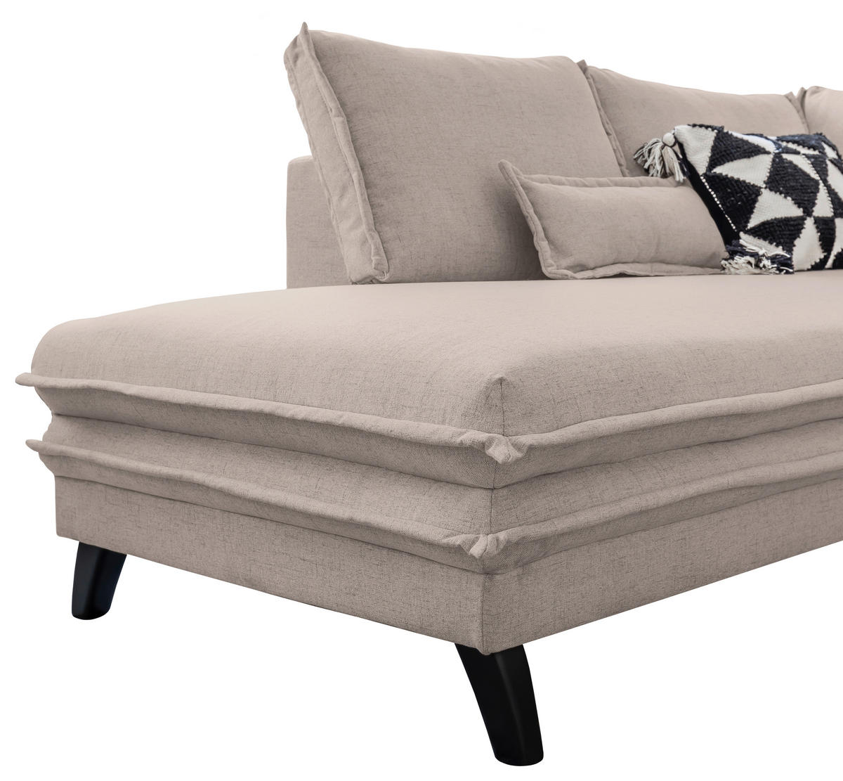 SEDACIA SÚPRAVA, textil, taupe - čierna/taupe, Design, drevo/textil (200/300/150cm) - P & B