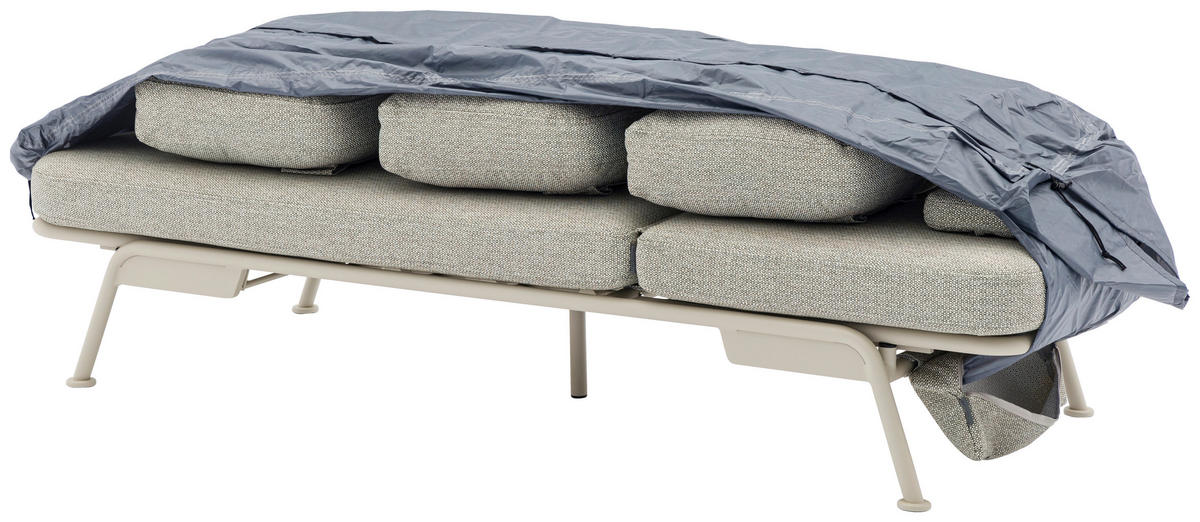 GARTENBANK 199/78/81 cm  in Taupe, Hellgrau  - Taupe/Hellgrau, Design, Textil/Metall (199/78/81cm) - Zebra 