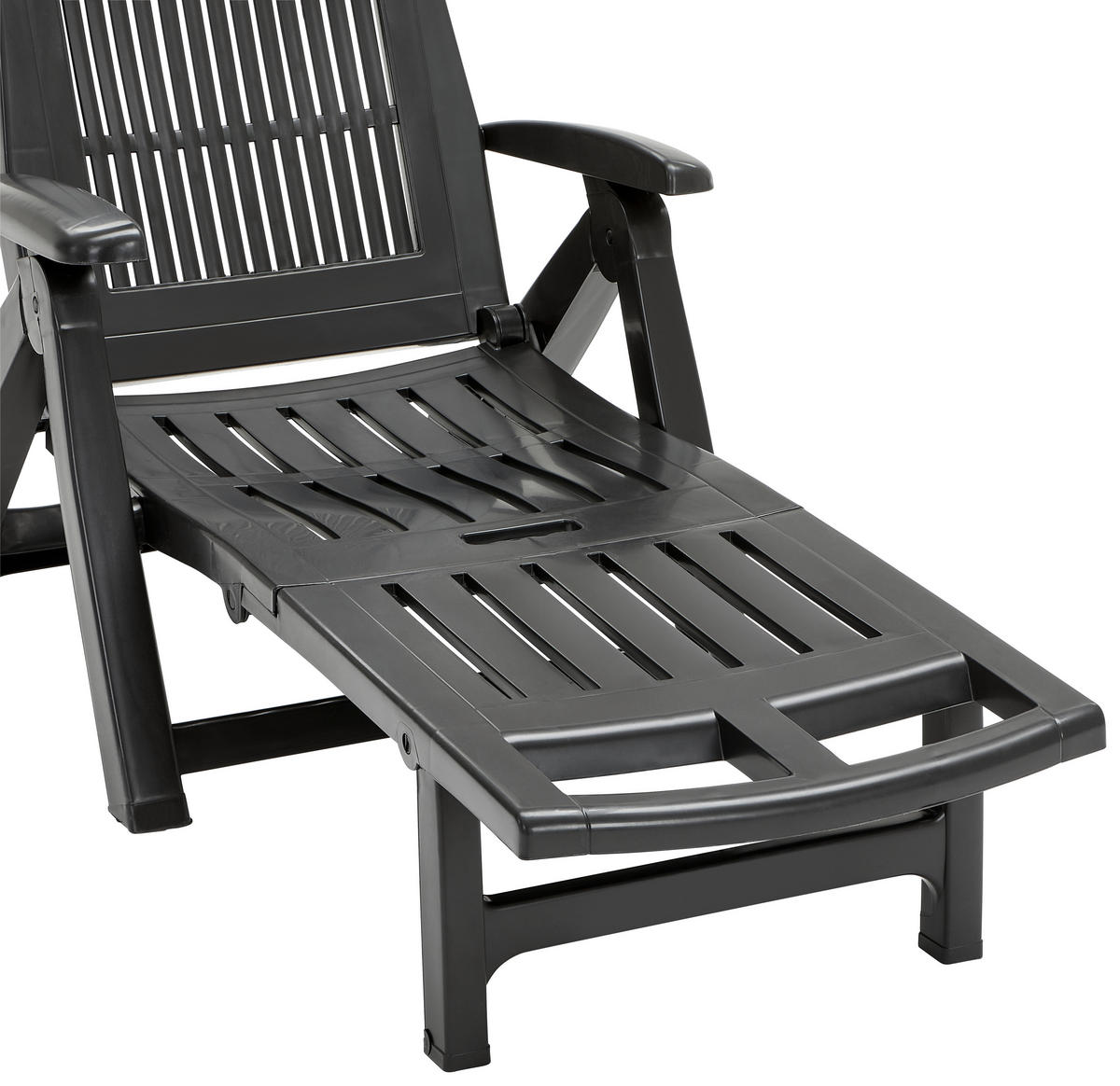 GARTENLIEGE 195/101/72 cm  - Anthrazit, Basics, Kunststoff (195/101/72cm) - Ambia Garden