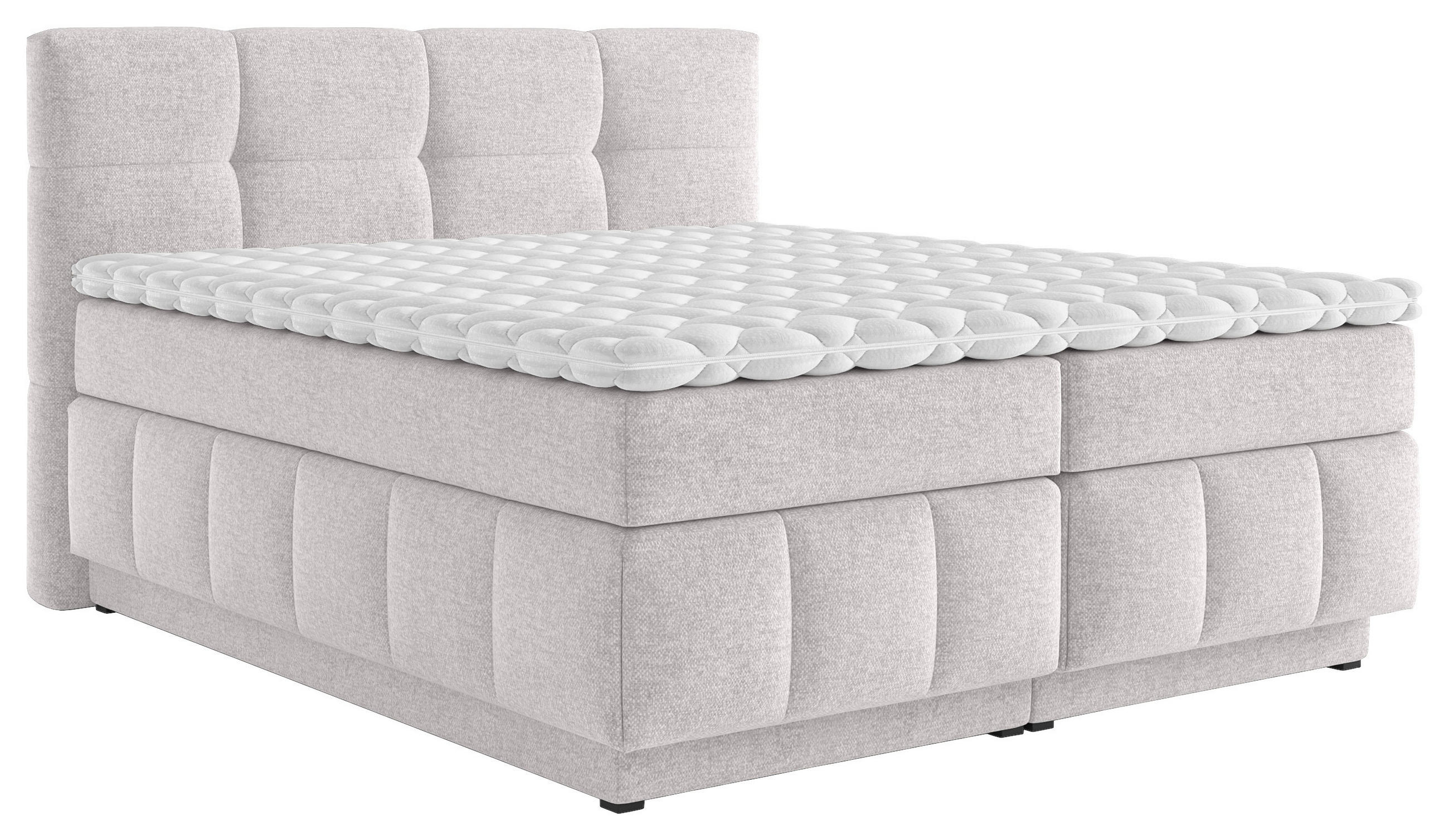 BOXSPRINGBETT 180/200 cm  in Beige  - Beige/Schwarz, KONVENTIONELL, Kunststoff/Textil (180/200cm) - Carryhome