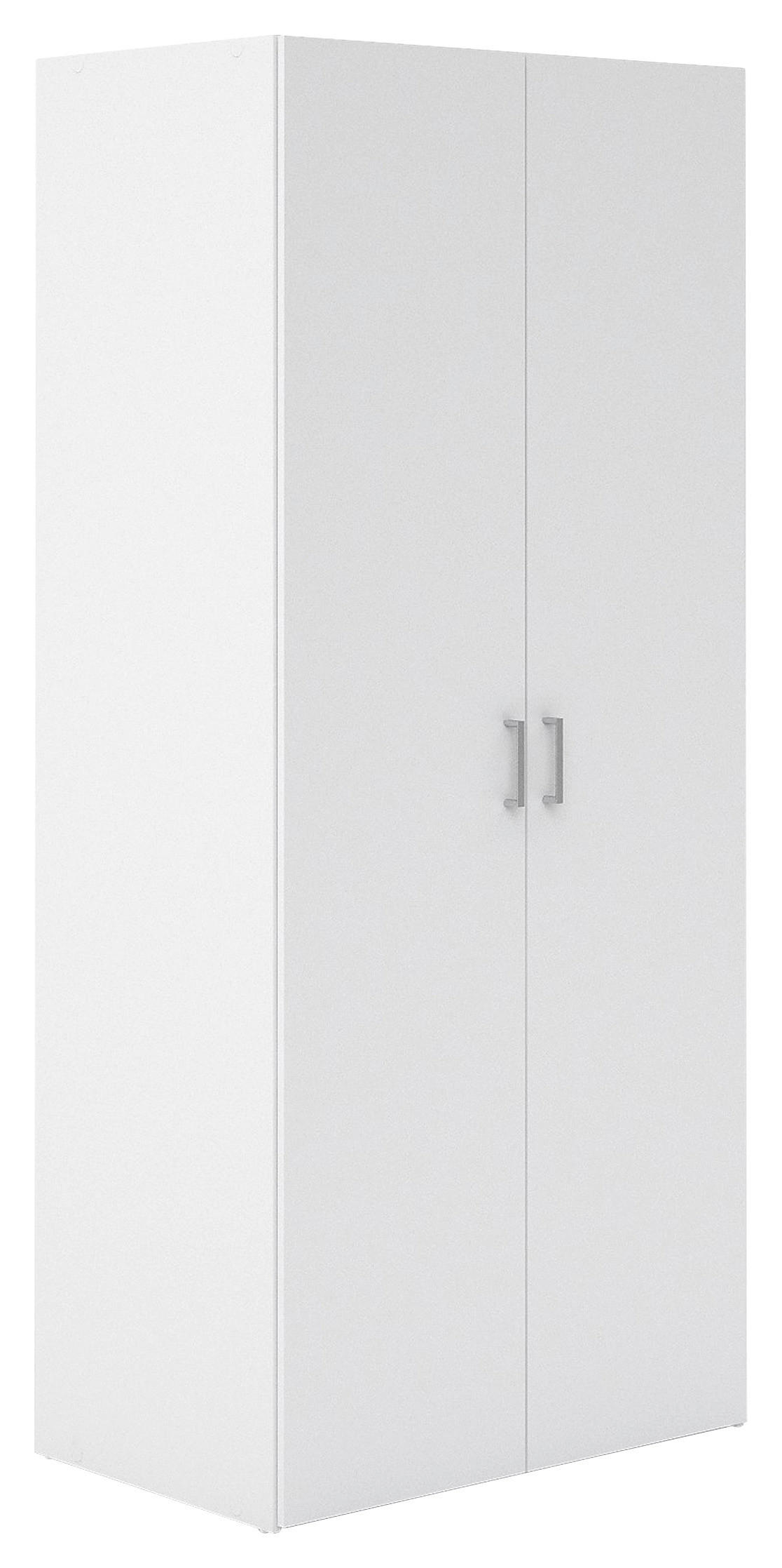 RUHÁSSZEKRÉNY fehér  - ezüst/fehér, Basics, faalapú anyag/fém (77,6/175,4/49,5cm) - MID.YOU