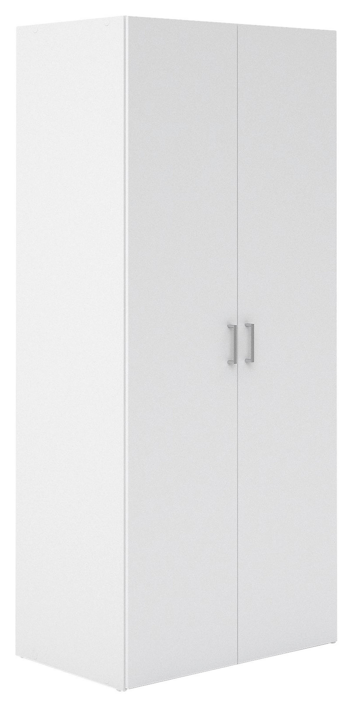 RUHÁSSZEKRÉNY fehér  - ezüst/fehér, Basics, faalapú anyag/fém (77,6/175,4/49,5cm) - MID.YOU