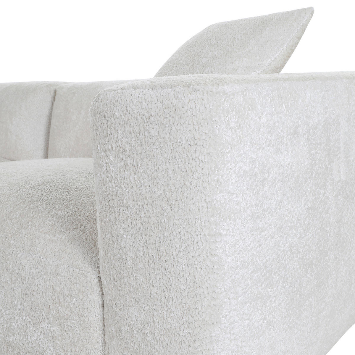 ECKSOFA Creme Chenille  - Creme/Schwarz, MODERN, Kunststoff/Textil (178/323cm) - Carryhome