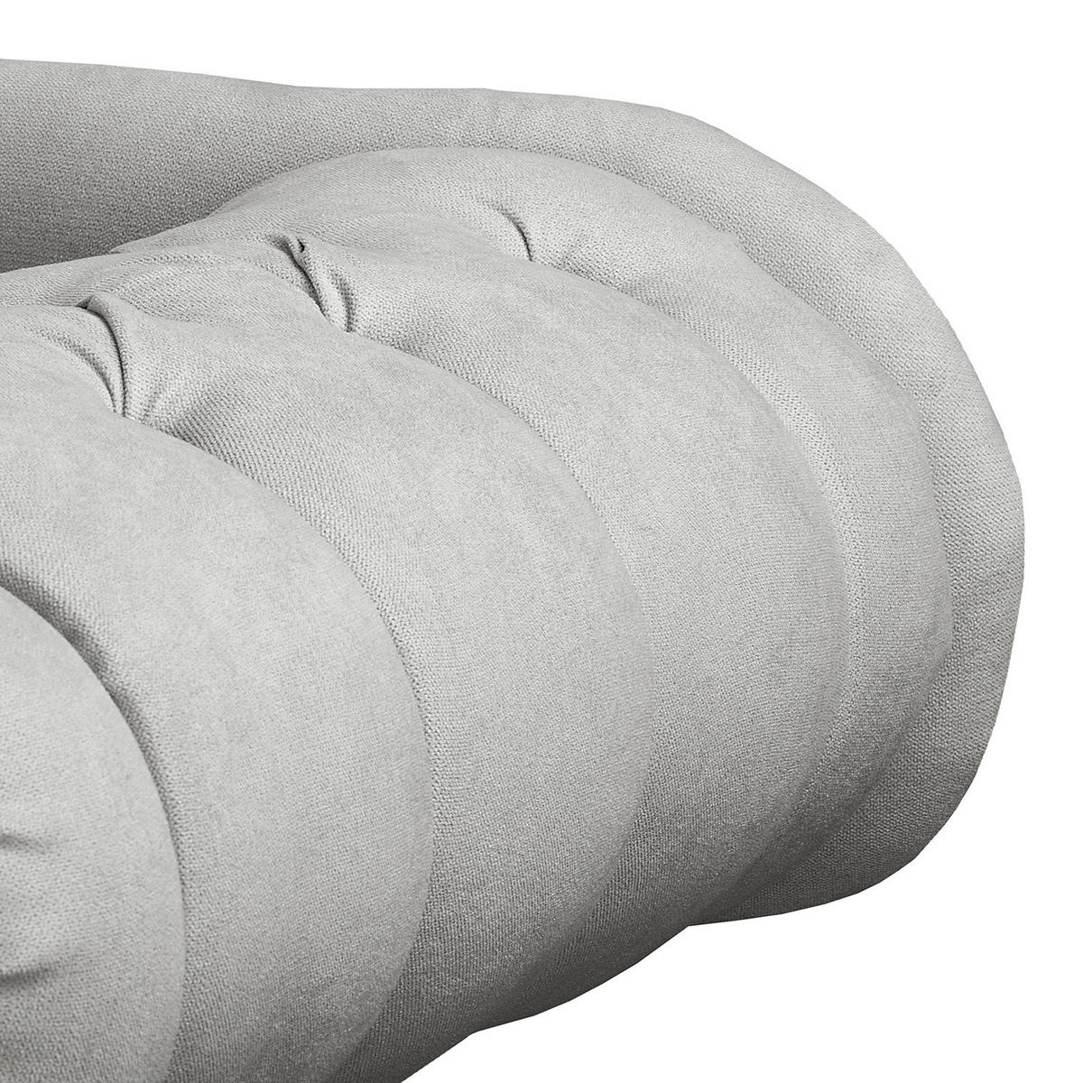 RÉCAMIERE Pako in Mikrofaser Grau  - Braun/Grau, Design, Holz/Textil (185/93/75cm) - Livetastic