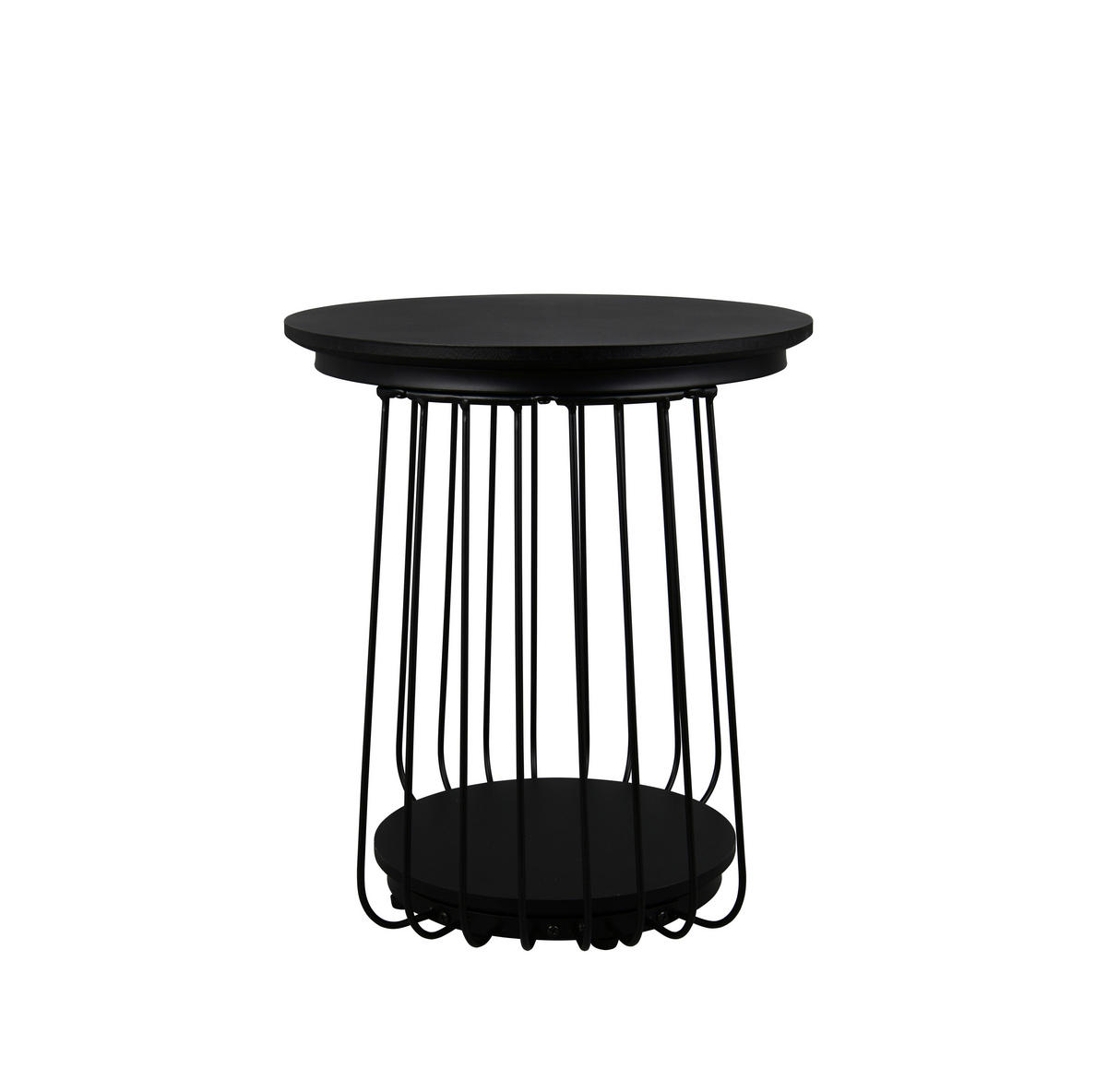 BEISTELLTISCH 35/35/40 cm Schwarz rund  - Schwarz, MODERN, Holzwerkstoff/Metall (35/35/40cm) - Milino