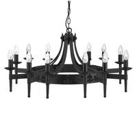 KRONLEUCHTER 105/248 cm   - Schwarz, KONVENTIONELL, Metall (105/248cm) - Searchlight