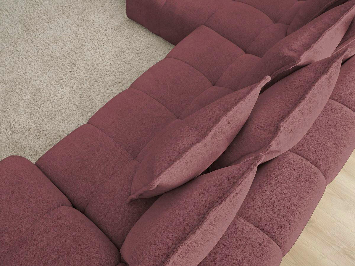 ECKSCHLAFSOFA EVEREST  mit Rücken echt, Armteil links, Armteil rechts Flachgewebe Rot  - Rot/Schwarz, MODERN, Kunststoff/Textil (180/318cm) - Livetastic