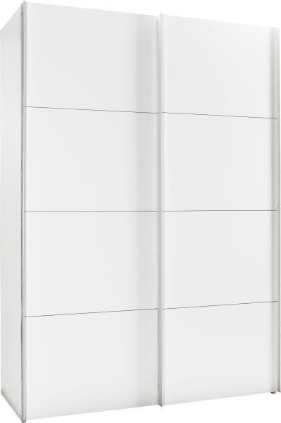 SCHWEBETÜRENSCHRANK 2-türig Weiß  - Alufarben/Weiß, Design, Holzwerkstoff/Metall (150/216/68cm) - Hom`in