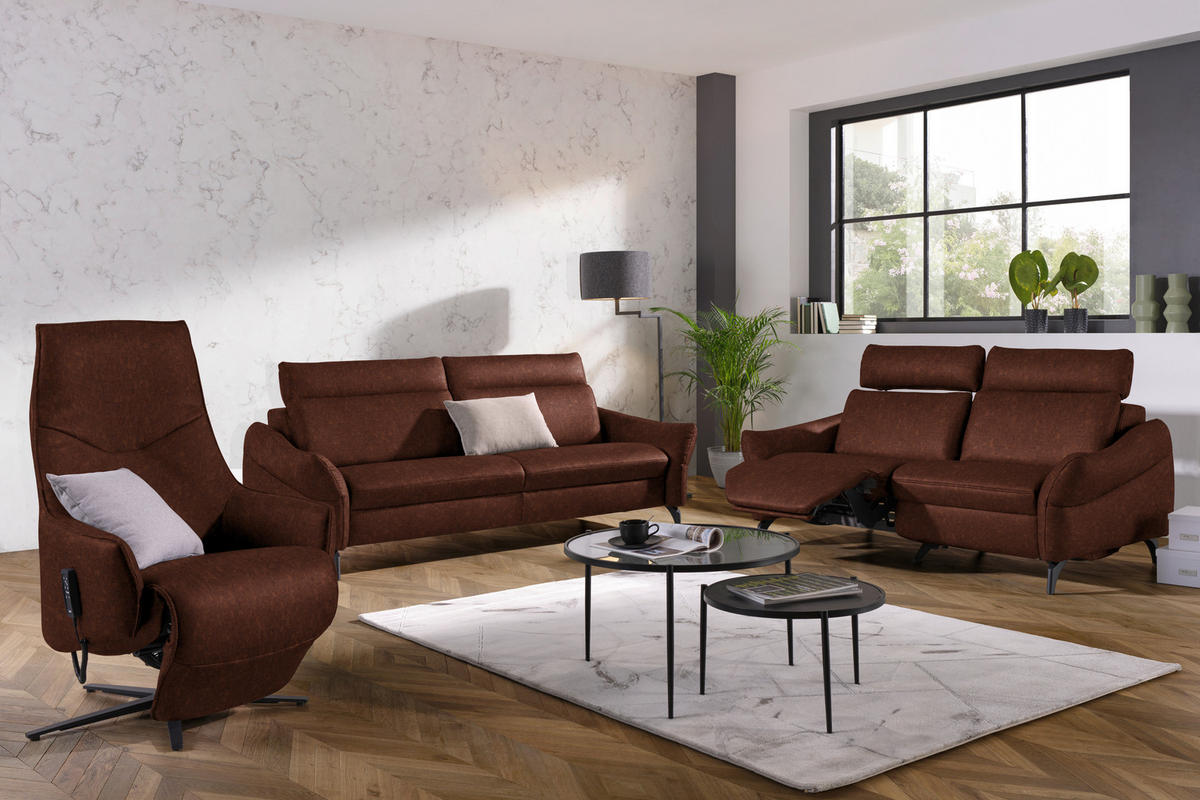 RELAXSESSEL in Leder Braun  - Anthrazit/Braun, Design, Leder/Metall (70/85/112cm) - Himolla Komfortklass