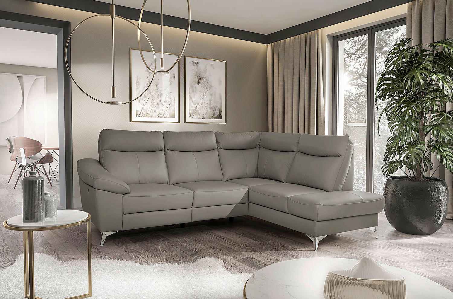 Livetastic Ecksofa Schlamm 242x194 cm