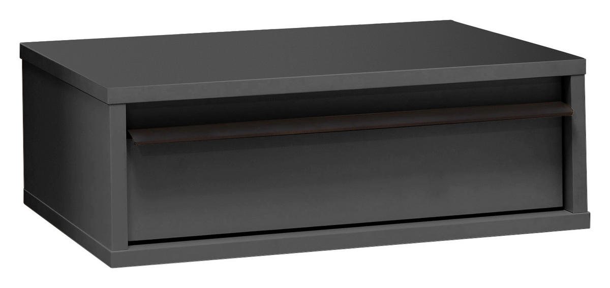 NACHTKÄSTCHEN 50/17/34 cm  in Graphitfarben  - Schwarz/Graphitfarben, KONVENTIONELL, Holzwerkstoff/Metall (50/17/34cm) - Chameo
