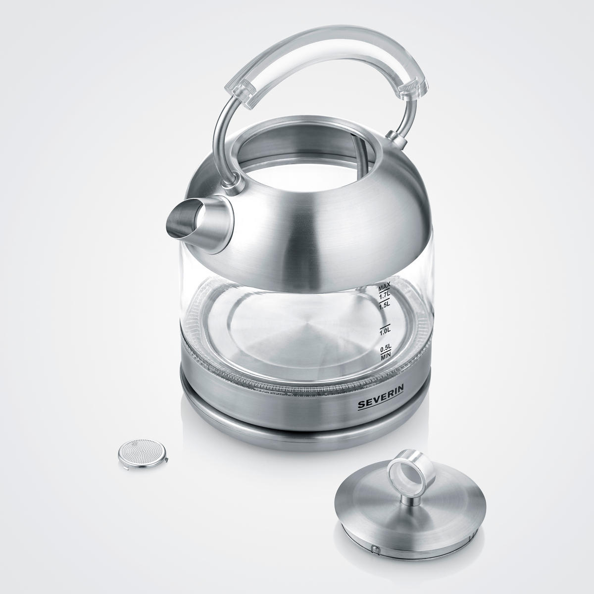 WASSERKOCHER 1,7 L  - Silberfarben, Basics, Metall (18,5/29,5/22,5cm) - Severin