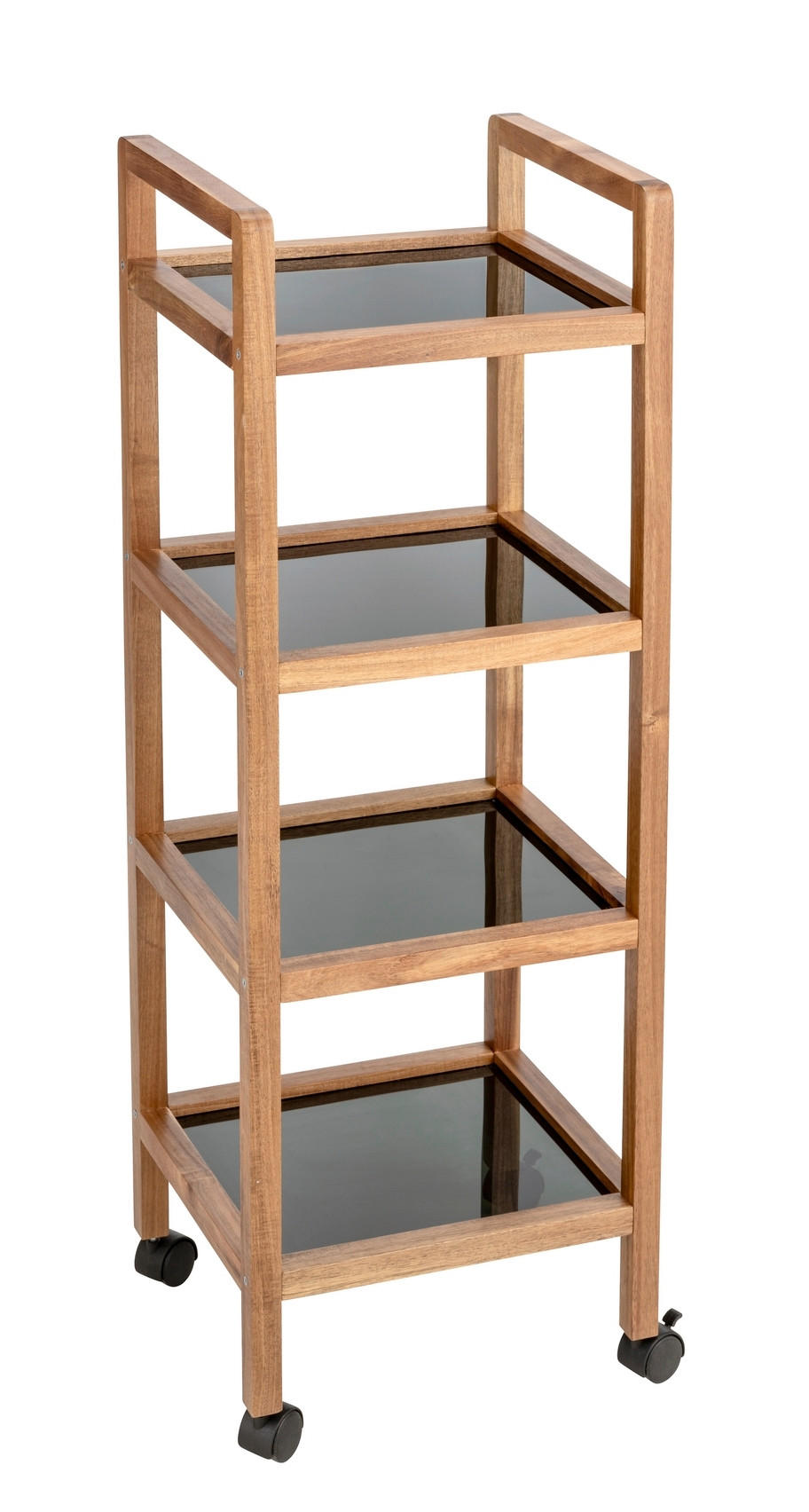 BADEZIMMERREGAL 35/101,5/31 cm  - Schwarz/Grau, Basics, Glas/Holz (35/101,5/31cm) - Wenko