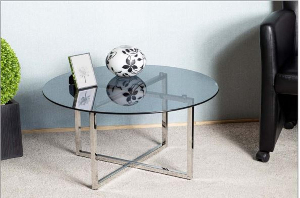 KLUB STOČIĆ  siva, boja nerđajućeg čelika  - siva/boja nerđajućeg čelika, Moderno, staklo/metal (75/45cm) - Hom`in