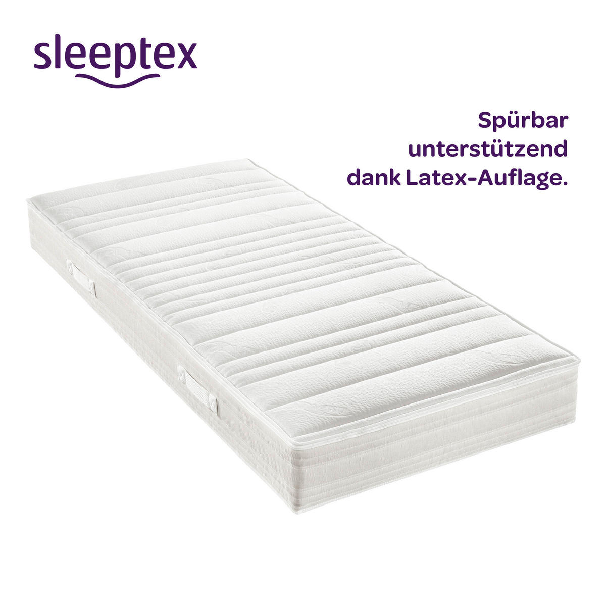 LATEXMATRATZE 100/200 cm, Höhe ca.: 20 cm, H3 = fest, 7-Zonen - Weiß, Basics, Textil (100/200cm) - Sleeptex