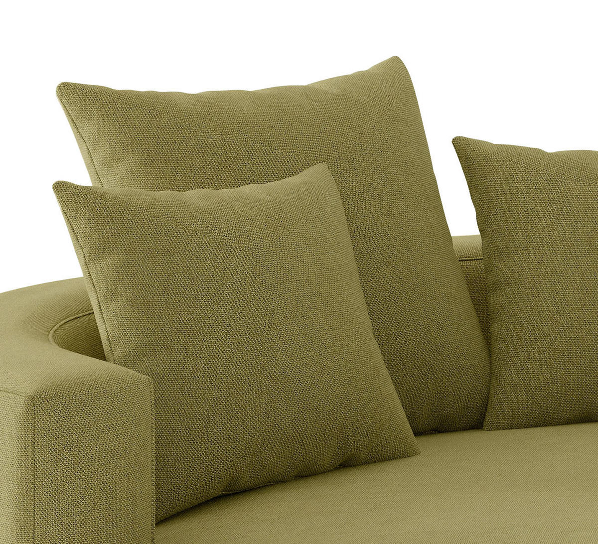 POHOVKA BIG SOFA, textil, olivově zelená - černá/olivově zelená, Design, kov/textil (150/283cm) - Livetastic